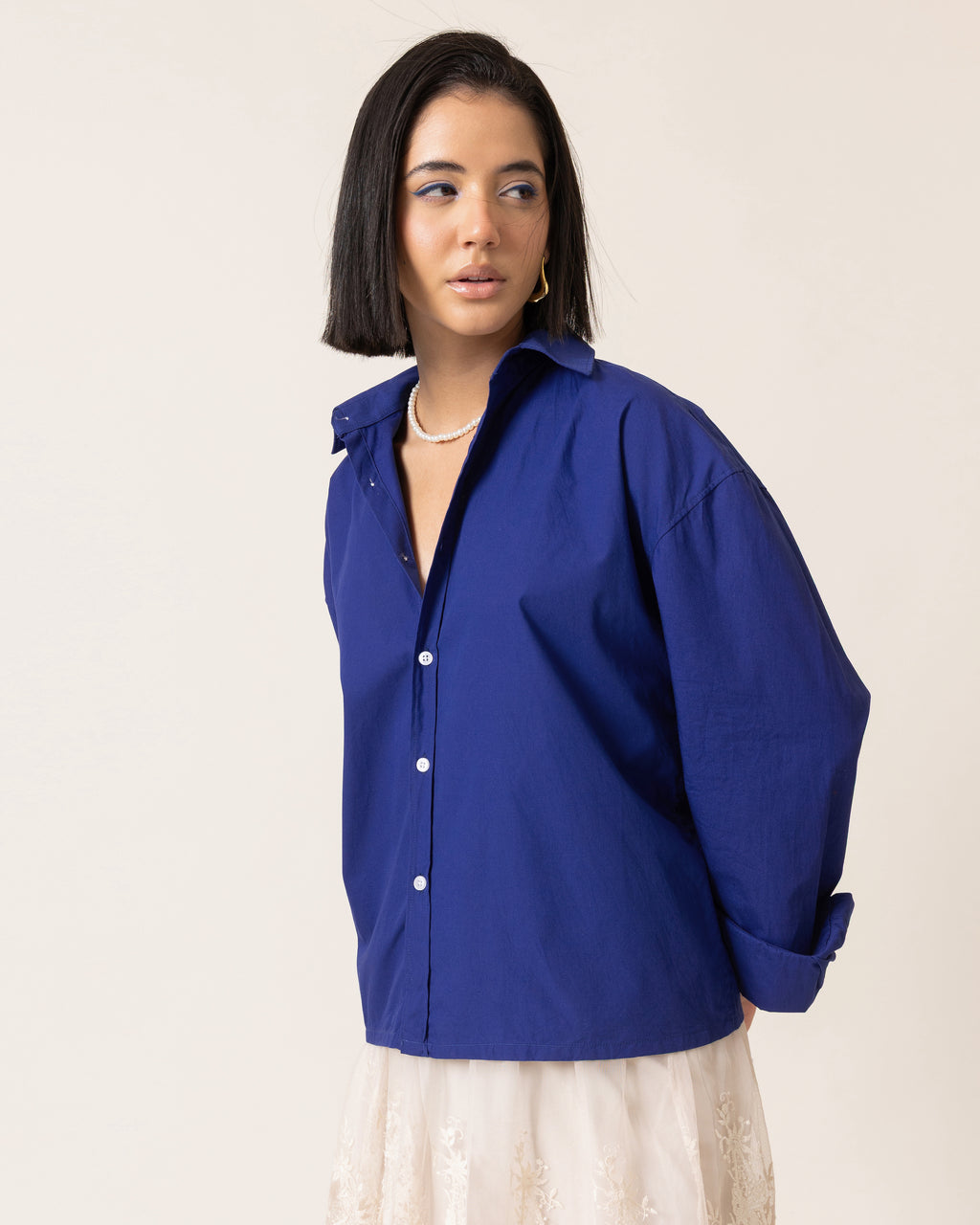 Stay Lowkey Cropped Shirt
