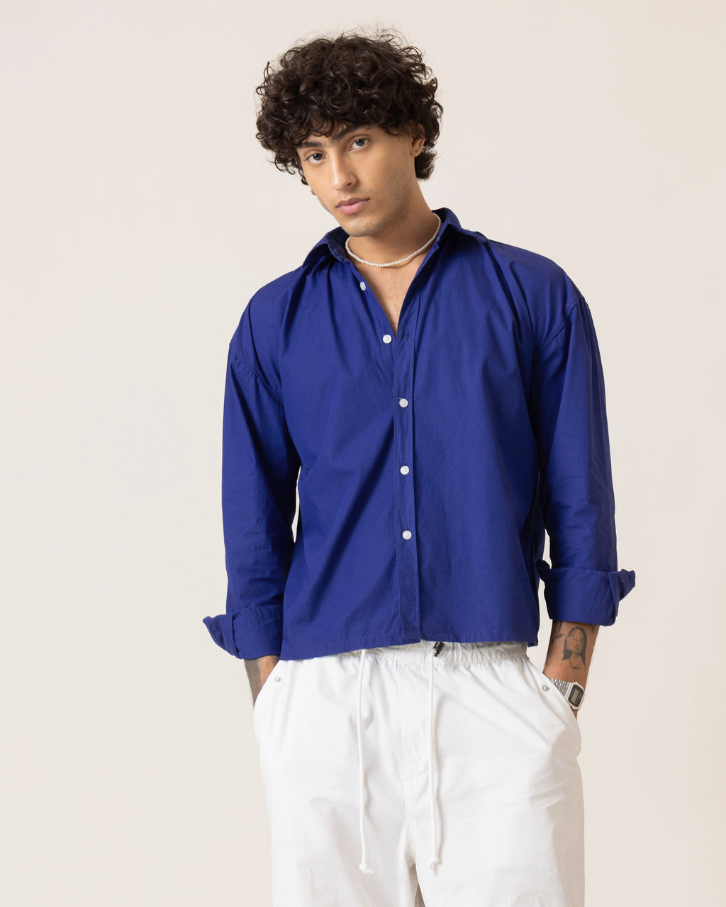 Stay Lowkey Cropped Shirt